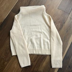 Club Monaco Cream Cashmere Sweater, size medium. Cropped cowl neck, gently worn